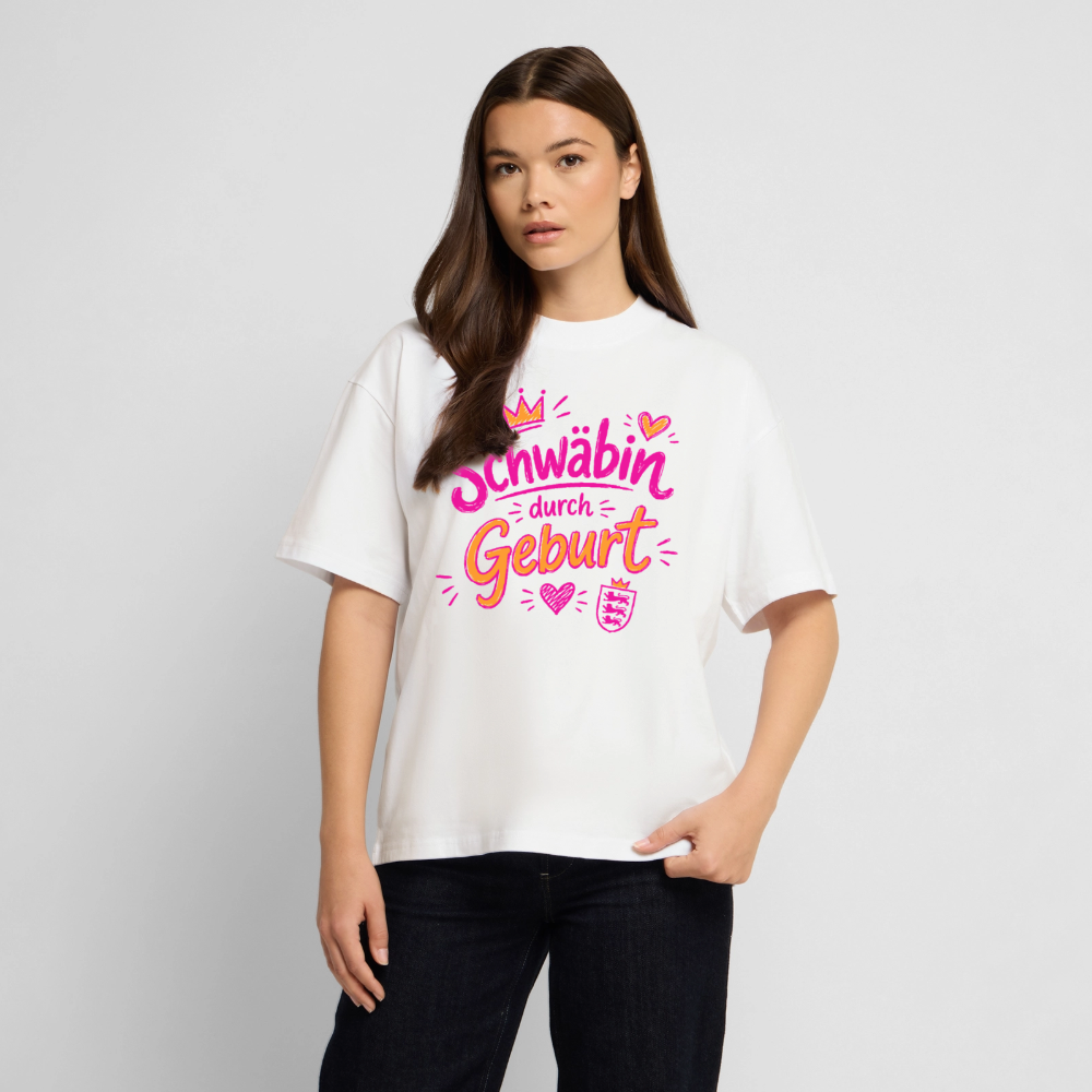 Schwäbin durch Geburt – Oversized Unisex Bio T-Shirt - Weiß
