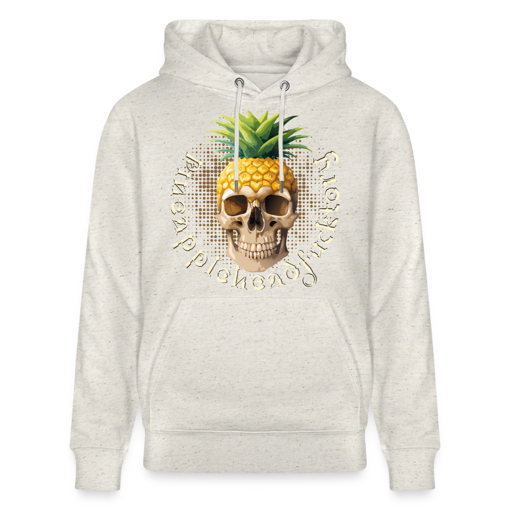 Pineapple Skull Design - Unisex Bio-Hoodie - Beige meliert