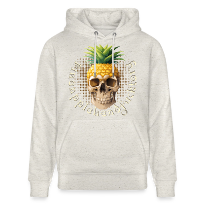 Pineapple Skull Design - Unisex Bio-Hoodie - Beige meliert