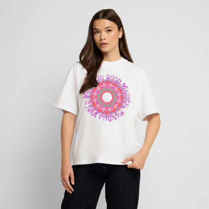 Mandala Pink Design – Oversized Unisex Bio T-Shirt - Weiß