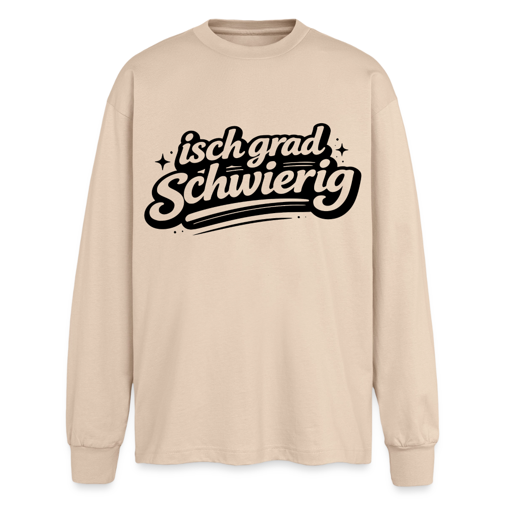 isch grad schwierig Design – Oversized Langarmshirt - Sand