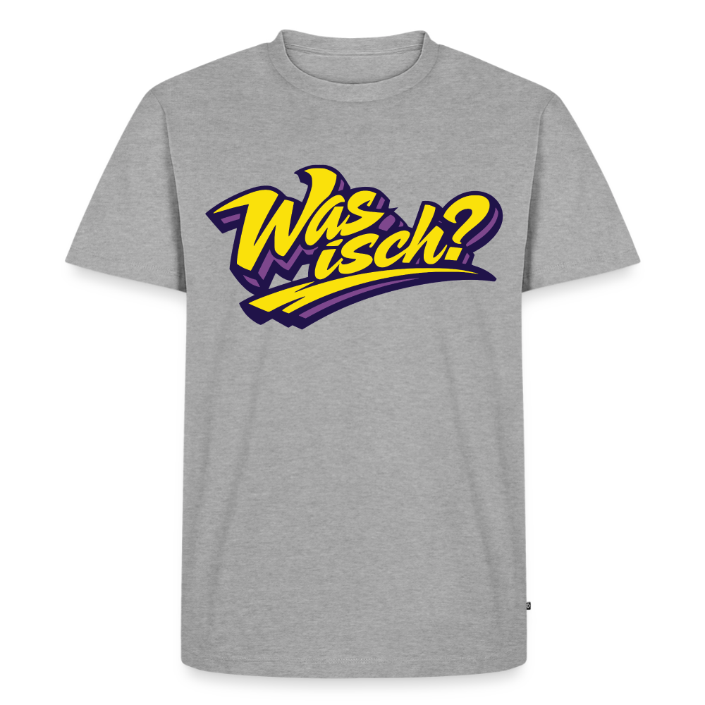 Was isch? Design – Männer Premium T-Shirt - Grau meliert