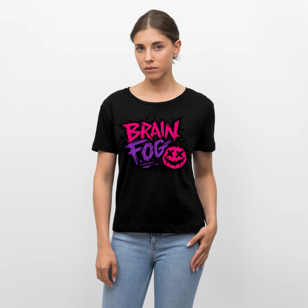Brain Fog design – Rundhals Frauen Bio-T-Shirt - Schwarz
