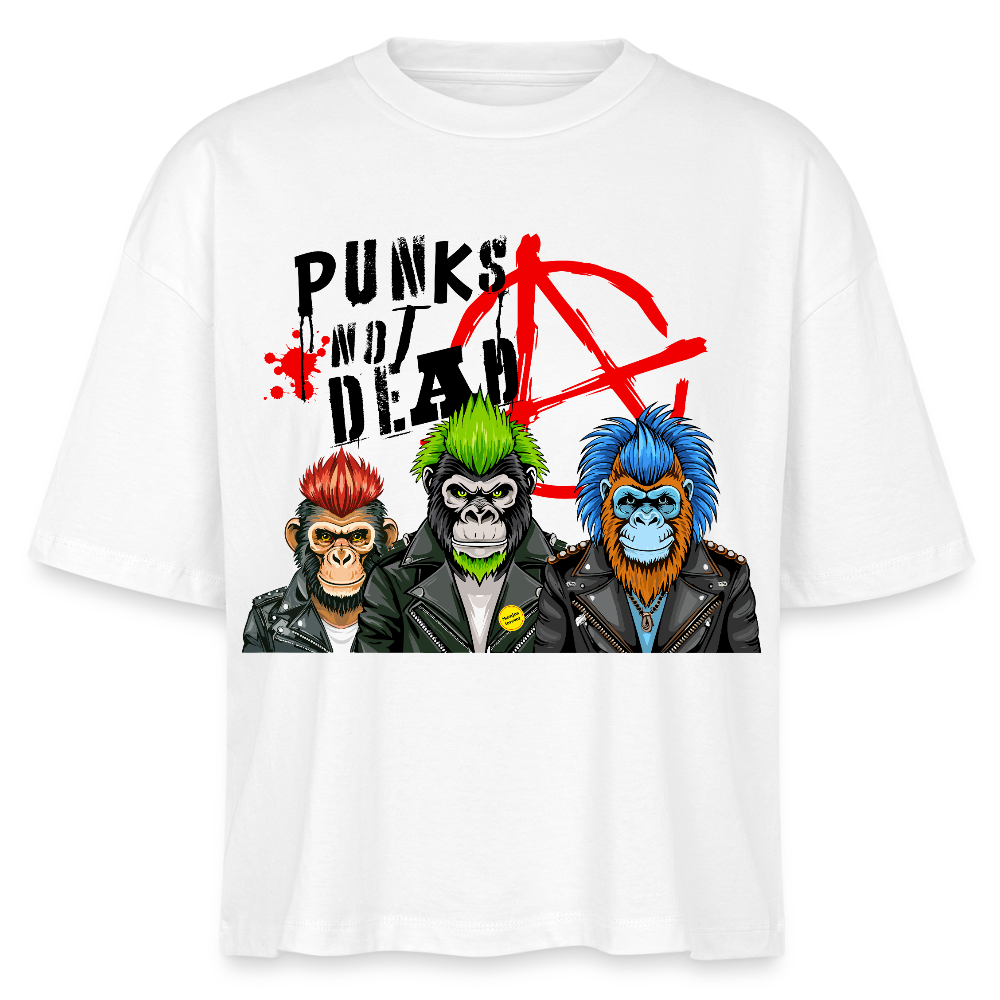 Punks Not Dead Design – Frauen Boxy Bio-T-Shirt - Weiß
