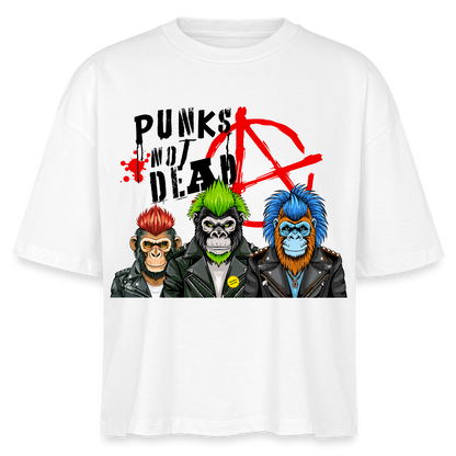 Punks Not Dead Design – Frauen Boxy Bio-T-Shirt - Weiß