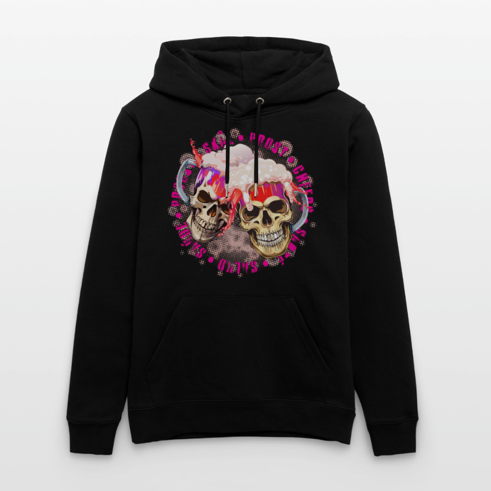 Party Skull Design Pink – Unisex Bio-Hoodie - Schwarz