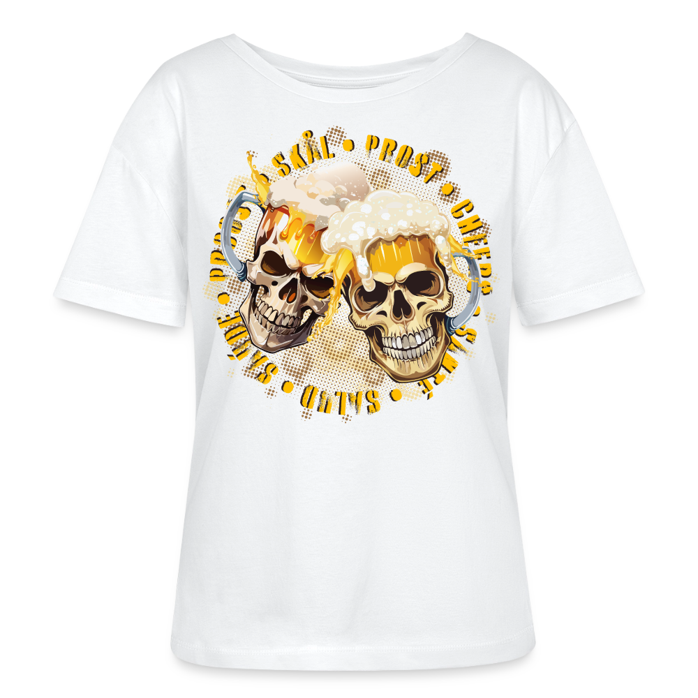 Party Skull Design – Rundhals Frauen Bio-T-Shirt - Weiß