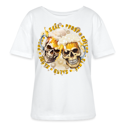 Party Skull Design – Rundhals Frauen Bio-T-Shirt - Weiß