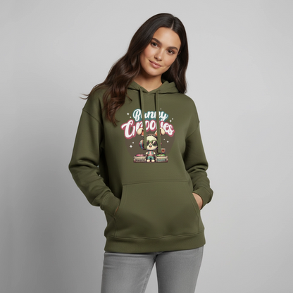 Bunny Grooves Design – Oversized Unisex Hoodie - Khaki