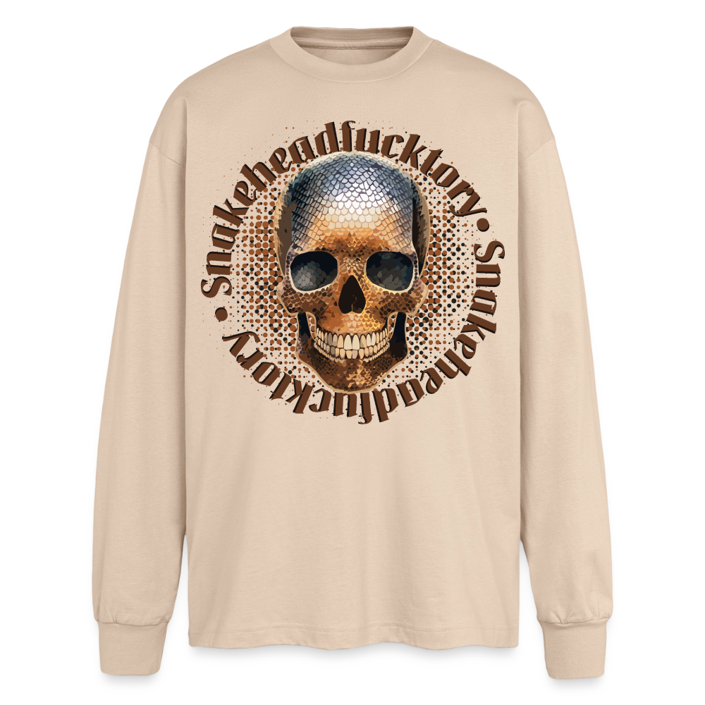 Snake Skull Design – Oversized Langarmshirt - Sand