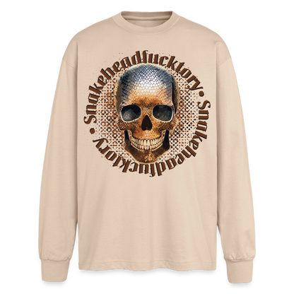 Snake Skull Design – Oversized Langarmshirt - Sand