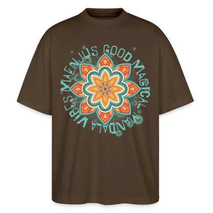 Mandala Türkis Design – Oversized Unisex Bio T-Shirt - Dunkelbraun