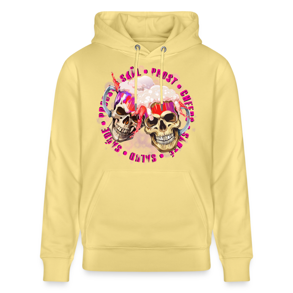 Party Skull Design Pink – Unisex Bio-Hoodie - Gelb Viva 