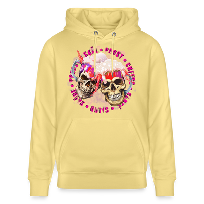 Party Skull Design Pink – Unisex Bio-Hoodie - Gelb Viva 