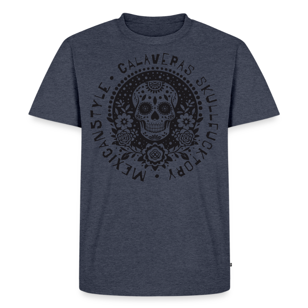 Sugar Skull Black Design - Männer Premium T-Shirt - Jeansblau 