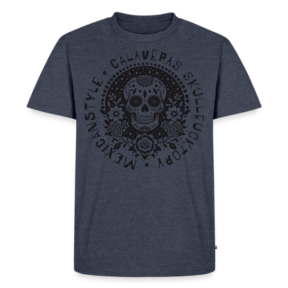 Sugar Skull Black Design - Männer Premium T-Shirt - Jeansblau 