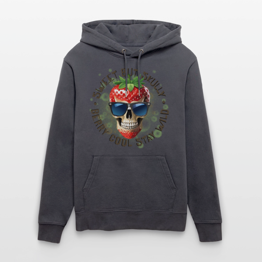 Strawberry Skull Design – Unisex Bio-Hoodie - Indigoblau