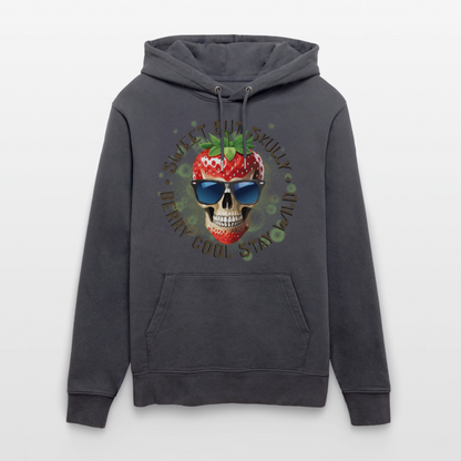 Strawberry Skull Design – Unisex Bio-Hoodie - Indigoblau