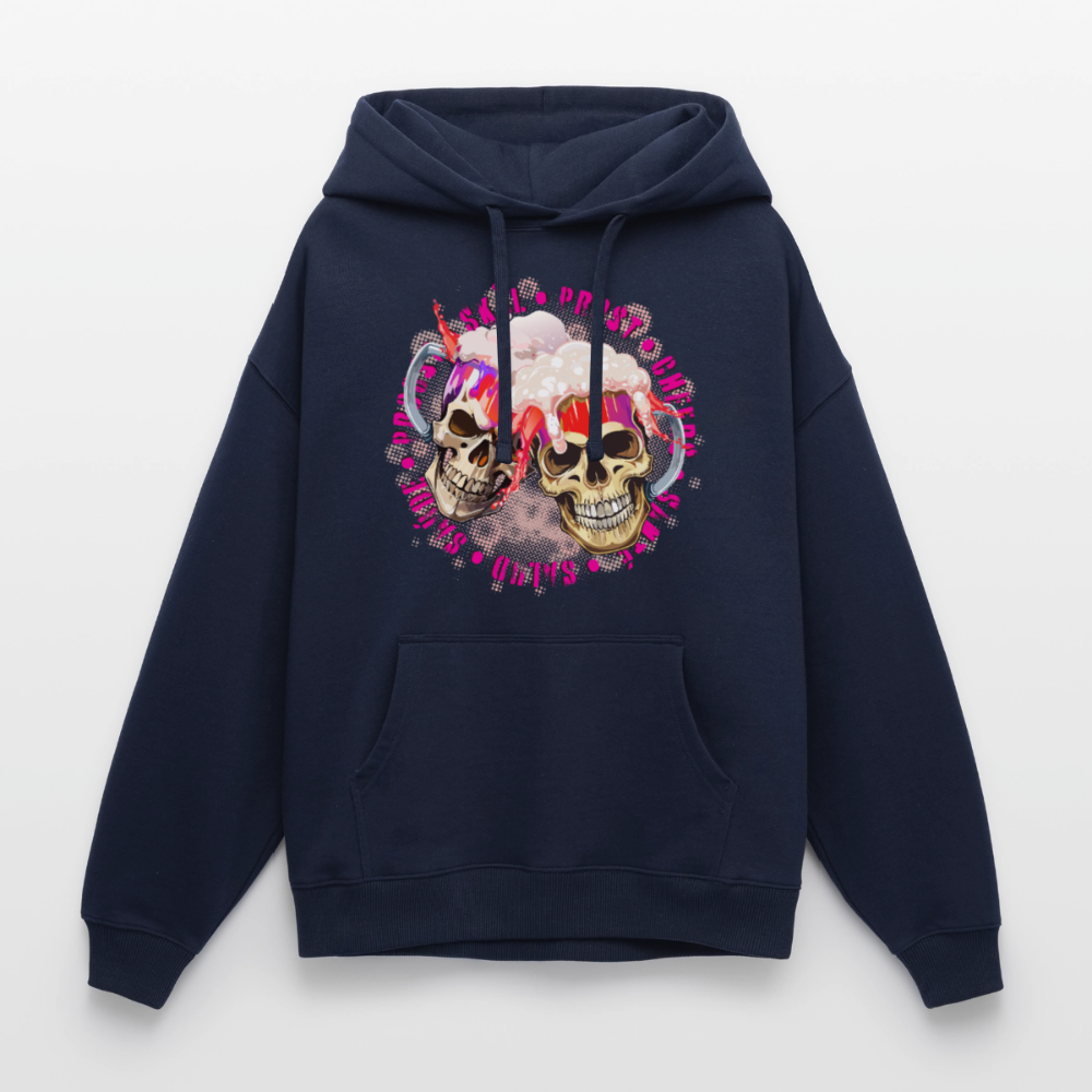Party Skull Design Pink – Oversized Unisex Hoodie - Navy