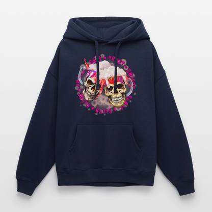 Party Skull Design Pink – Oversized Unisex Hoodie - Navy
