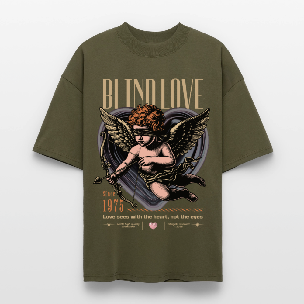 Blind Love Design – Oversized Unisex Bio T-Shirt - Khaki