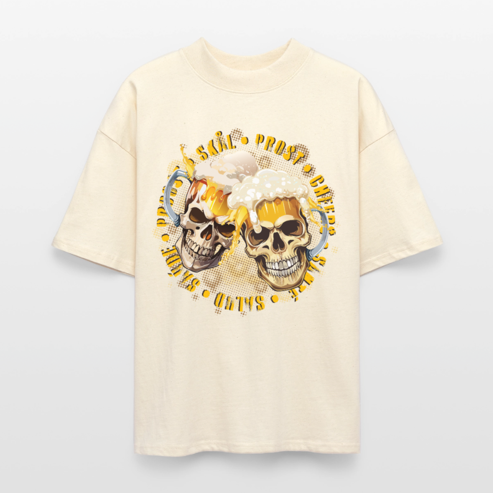 Party Skull Design – Oversized Unisex Bio T-Shirt - Natur