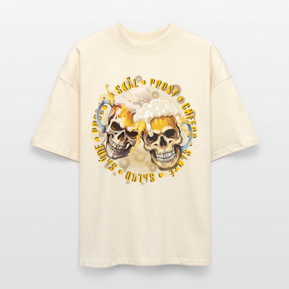 Party Skull Design – Oversized Unisex Bio T-Shirt - Natur