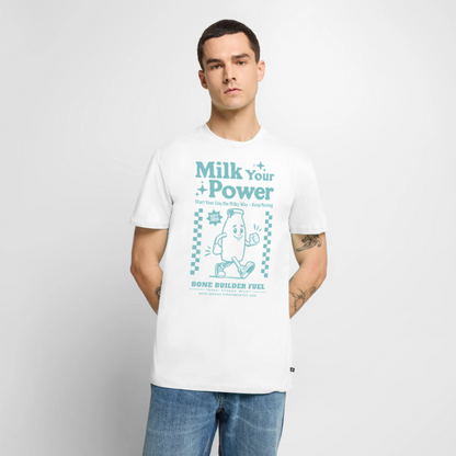 Milk Your Power Design – Männer Premium T-Shirt - Weiß