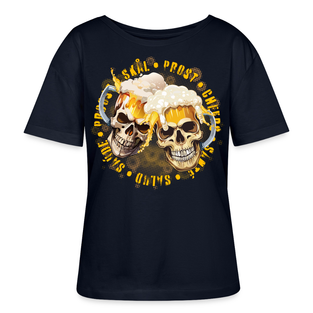 Party Skull Design – Rundhals Frauen Bio-T-Shirt - Navy