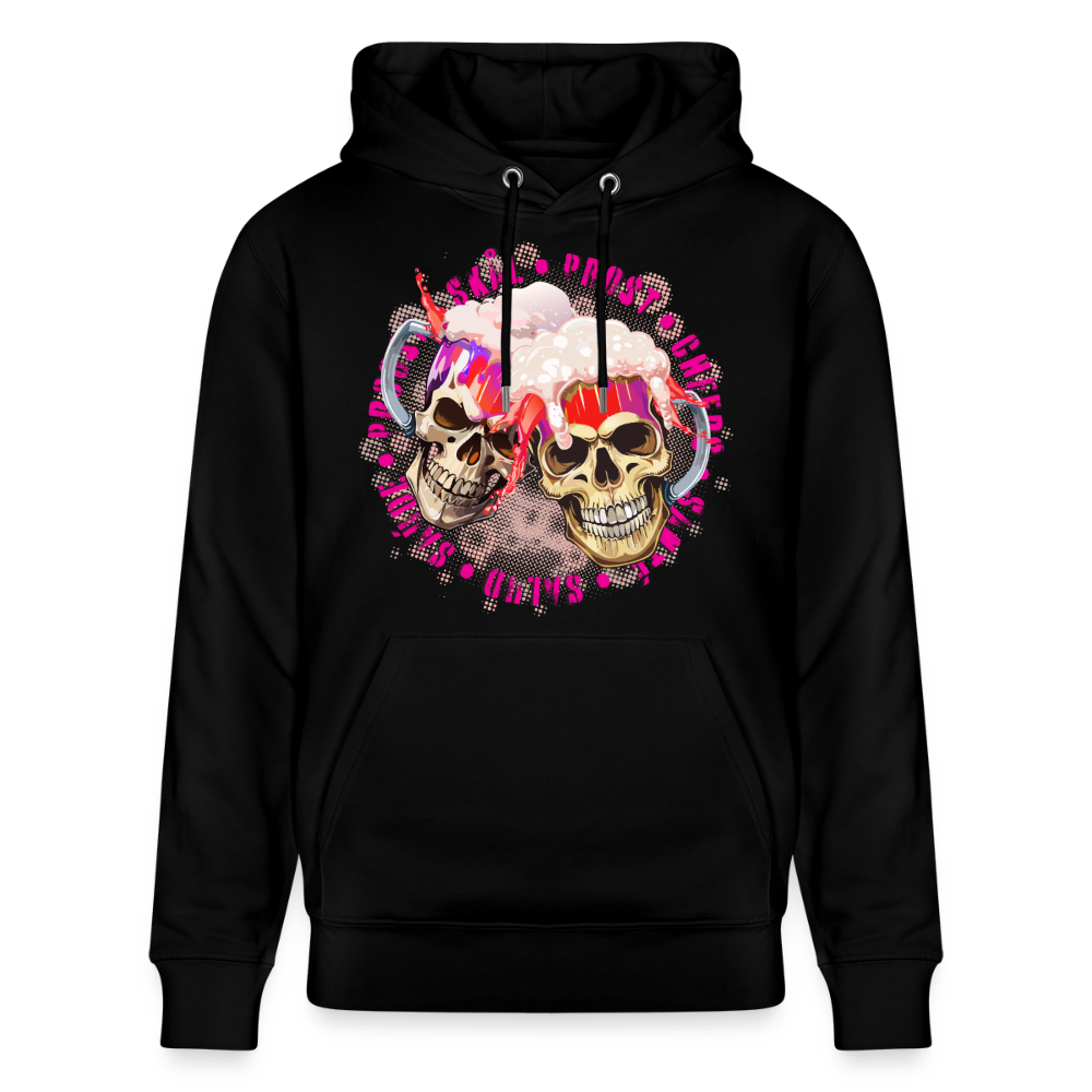 Party Skull Design Pink – Unisex Bio-Hoodie - Schwarz