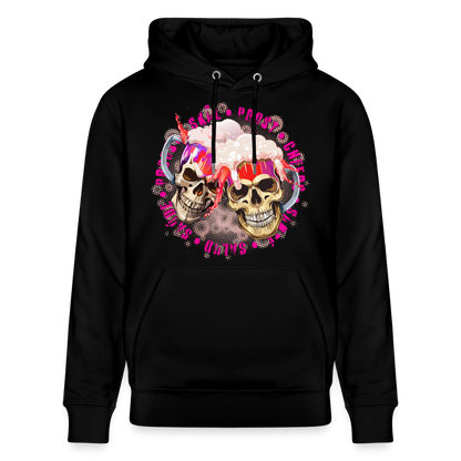 Party Skull Design Pink – Unisex Bio-Hoodie - Schwarz