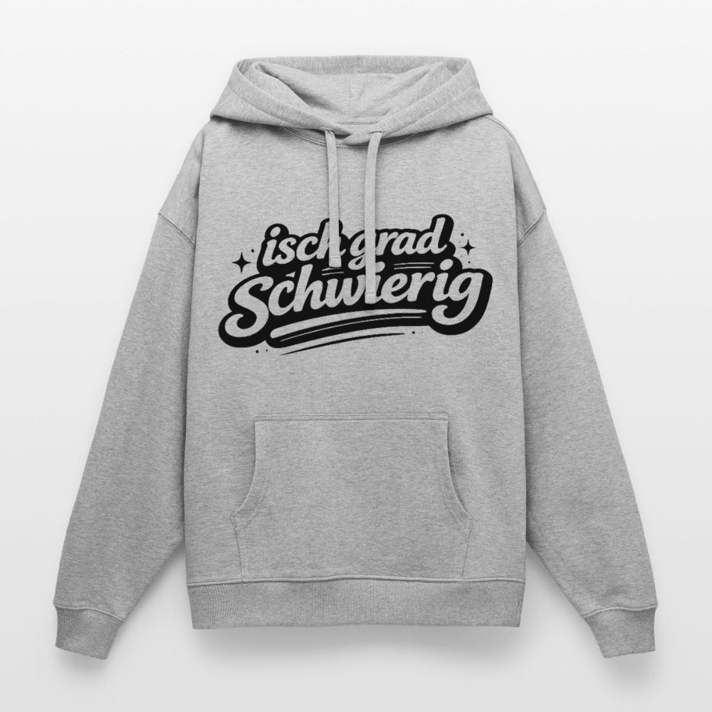 Isch grad schwierig Design – Oversized Unisex Hoodie - Grau meliert