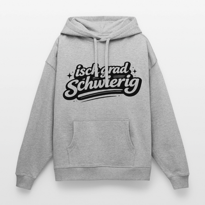 Isch grad schwierig Design – Oversized Unisex Hoodie - Grau meliert