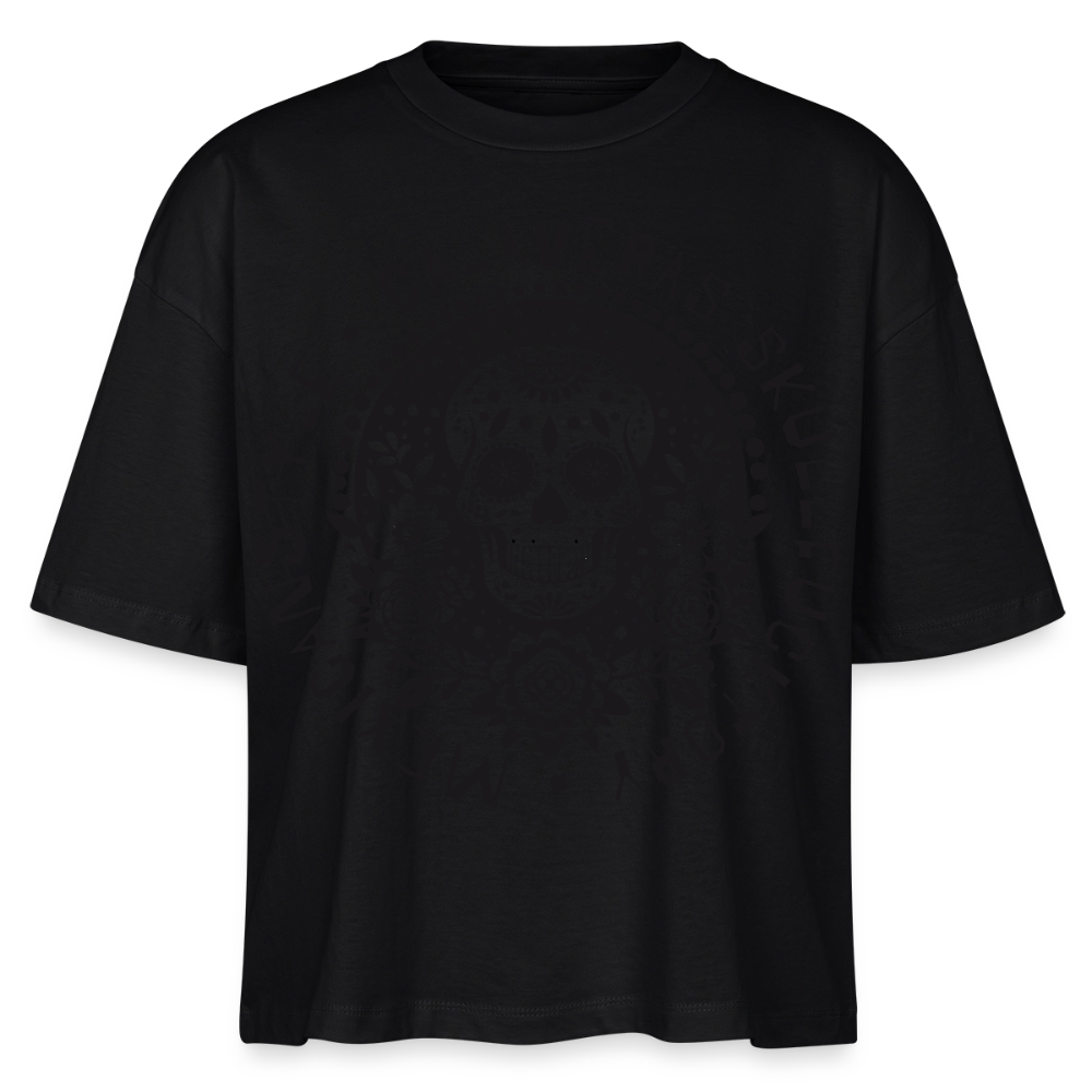Sugar Skull Black Design – Frauen Boxy Bio-T-Shirt - Schwarz