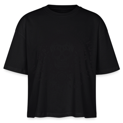 Sugar Skull Black Design – Frauen Boxy Bio-T-Shirt - Schwarz
