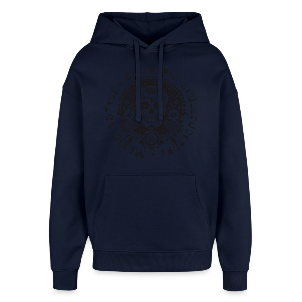 Sugar Skull Black Design - Oversized Unisex Hoodie - Navy