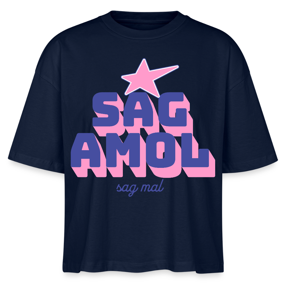 Sagamol Design – Frauen Boxy Bio-T-Shirt - Navy