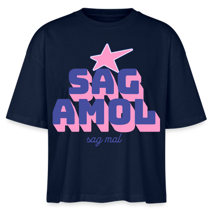 Sagamol Design – Frauen Boxy Bio-T-Shirt - Navy