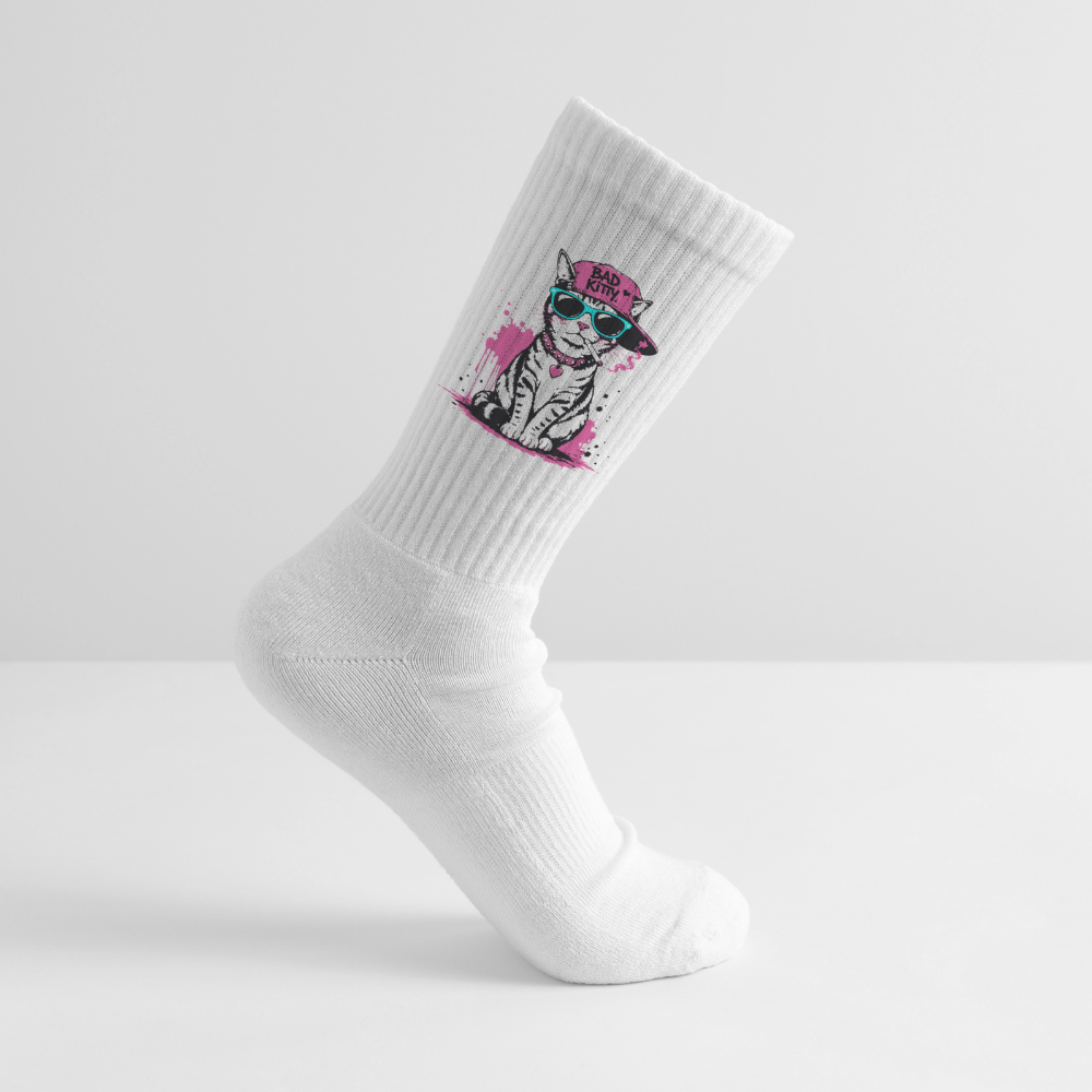 Bad Kitty Design – Tennissocken - Weiß