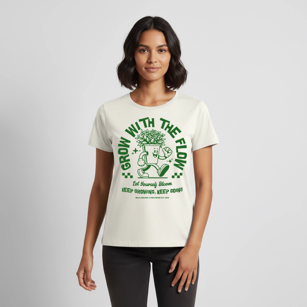 Keep Growing Design – Frauen Premium T-Shirt - Naturweiß