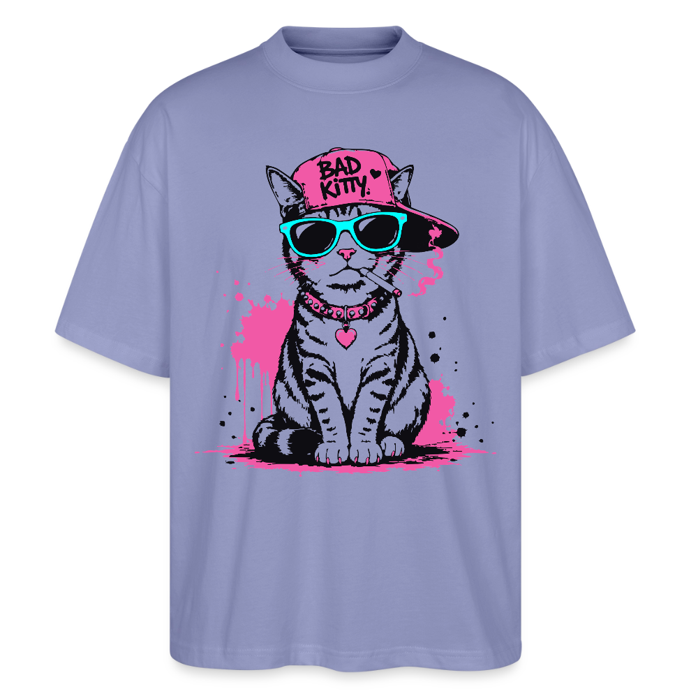 Bad Kitty Design – Oversized Unisex Bio T-Shirt - Violett