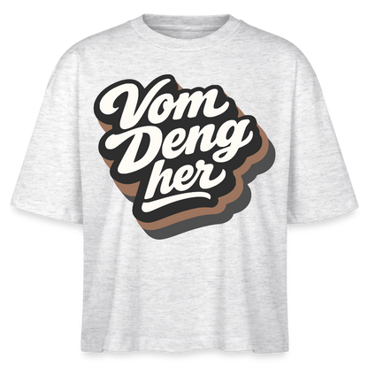 Vom Deng her Design – Frauen Boxy Bio-T-Shirt - Weiß meliert