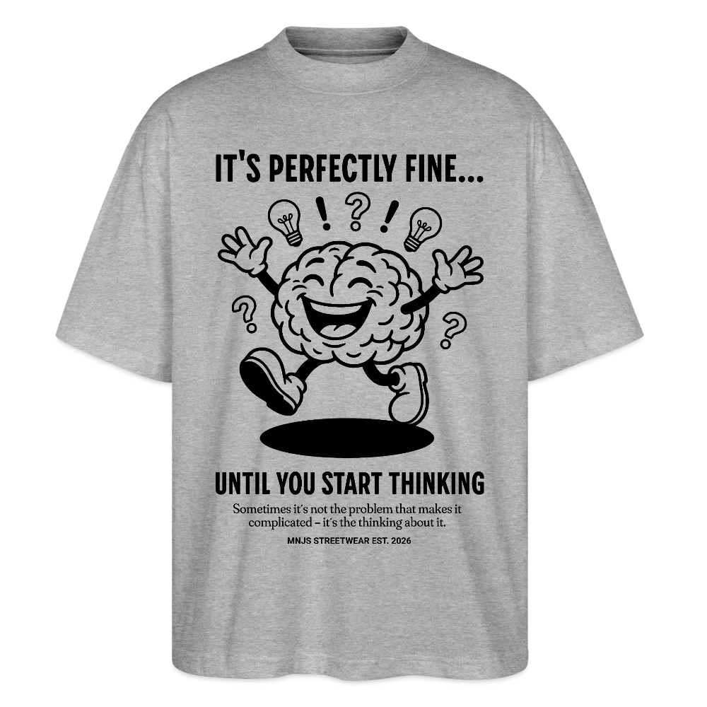 Brain Design – Oversized Unisex Bio T-Shirt - Grau meliert