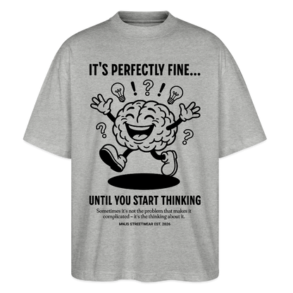 Brain Design – Oversized Unisex Bio T-Shirt - Grau meliert