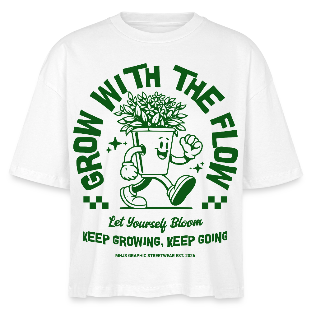 Keep Growing Design – Frauen Boxy Bio-T-Shirt - Weiß