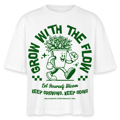 Keep Growing Design – Frauen Boxy Bio-T-Shirt - Weiß