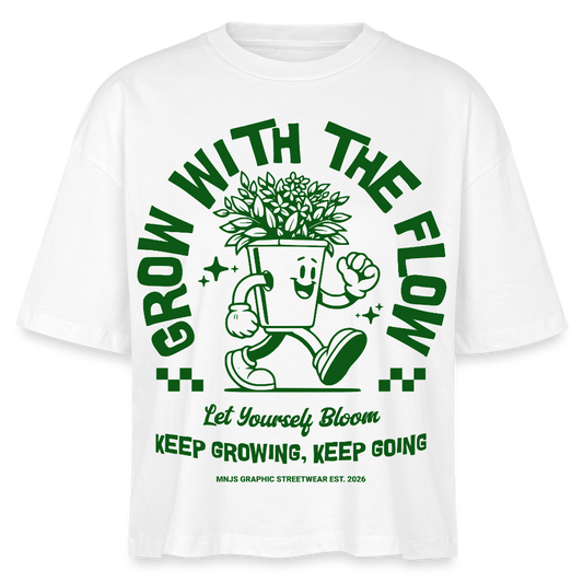 Keep Growing Design – Frauen Boxy Bio-T-Shirt - Weiß