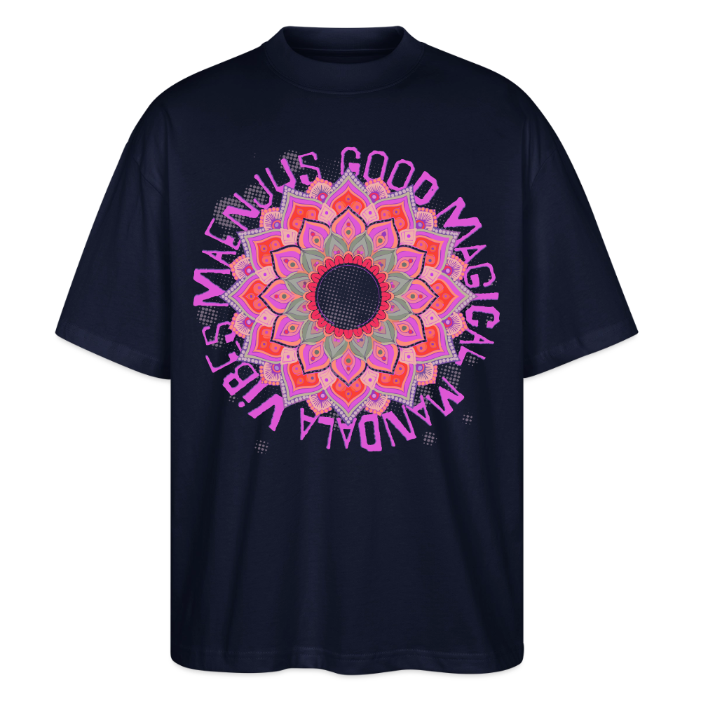 Mandala Pink Design – Oversized Unisex Bio T-Shirt - Navy