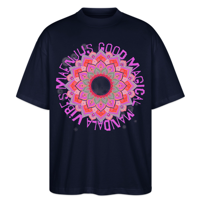 Mandala Pink Design – Oversized Unisex Bio T-Shirt - Navy