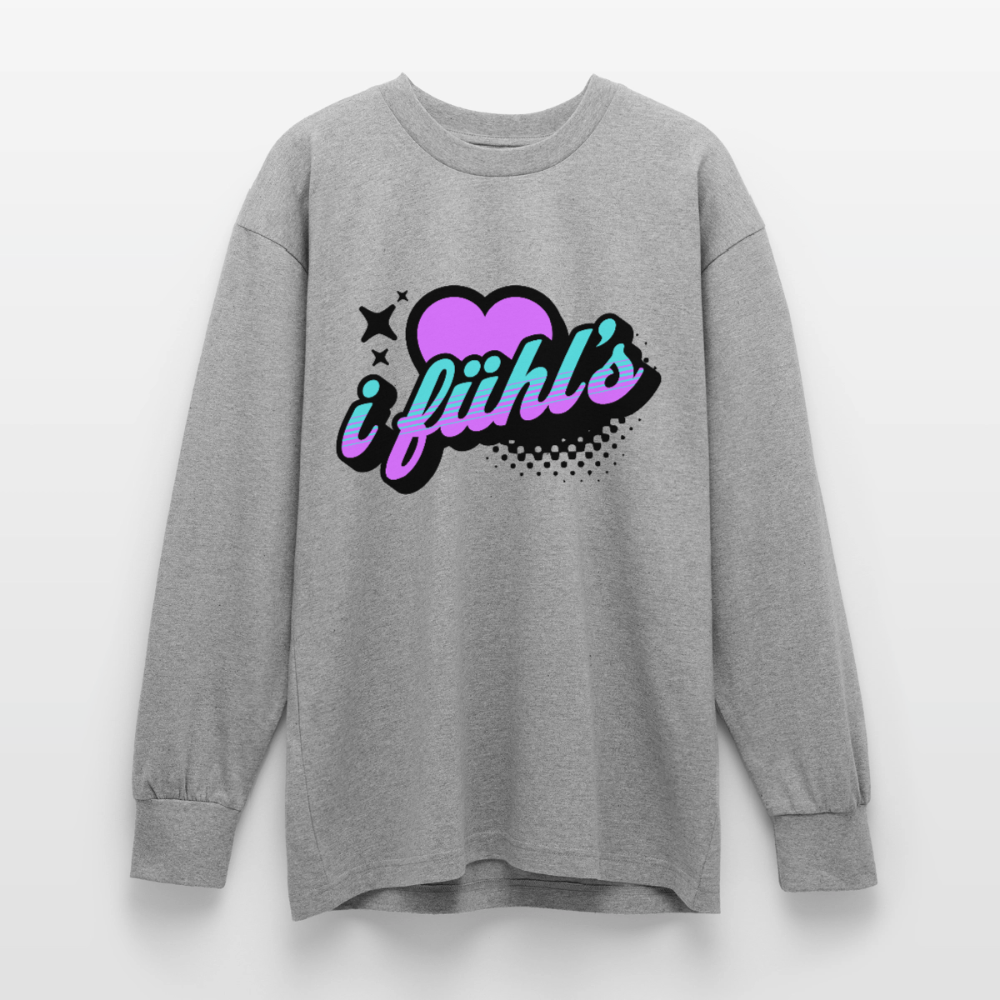 i fühl‘s Design – Oversized Langarmshirt - Grau meliert
